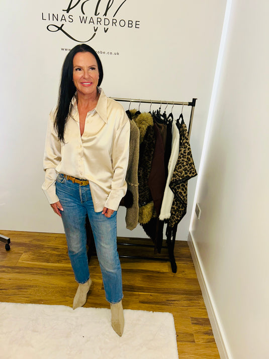 Elegant Silk & Lace Shirt