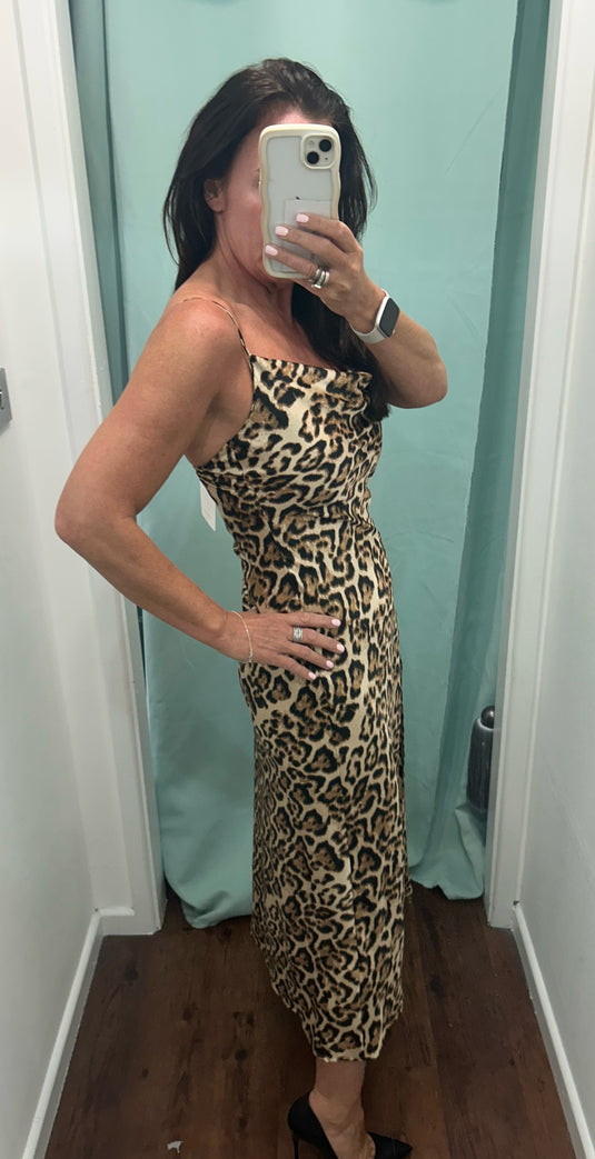 Animal Print Slip Dress