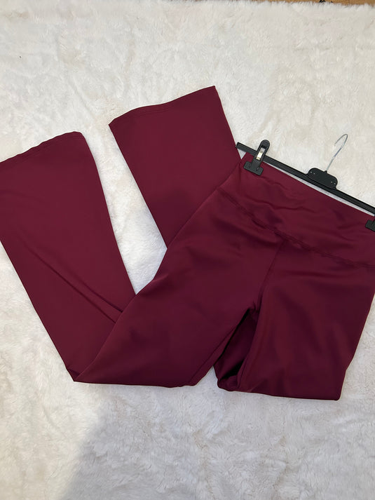 Burgundy kick Flare Workout Trouser