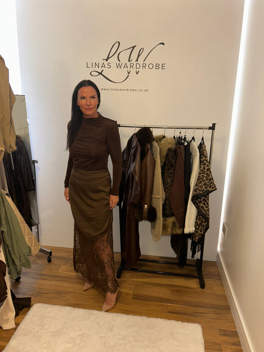 Stunning Satin &Lace Skirt