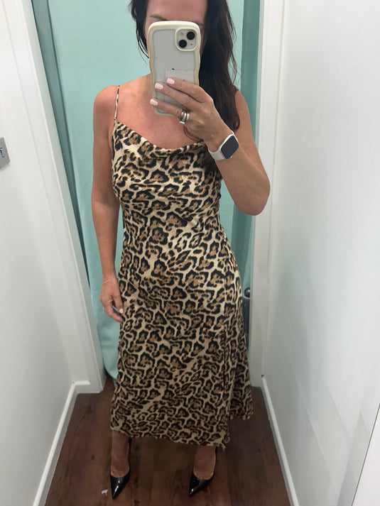 Animal Print Slip Dress