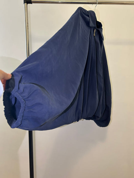 Silky Blue Bomber Jacket