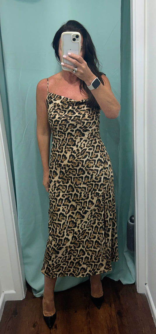 Animal Print Slip Dress