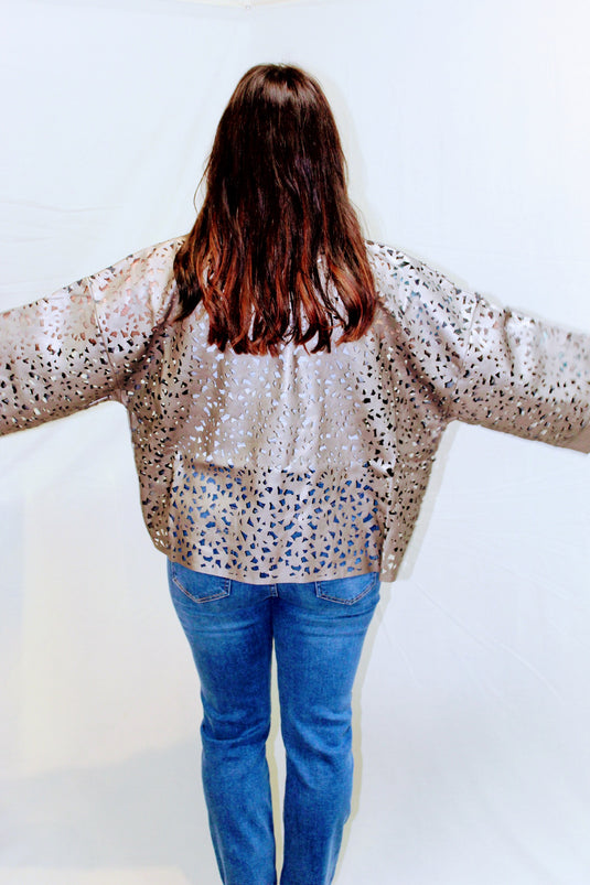 Malissa J laser faux leather jacket