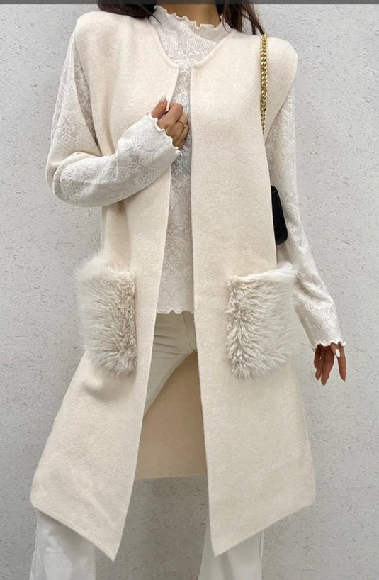 Luxe Gilet with Fur Pockets