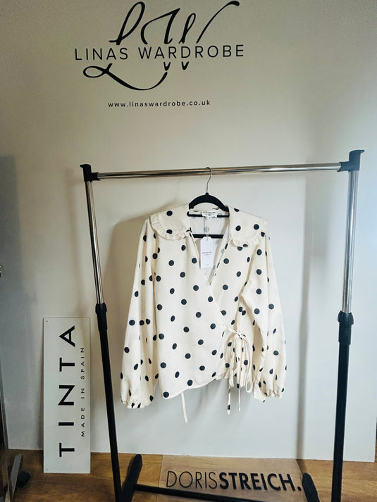Polka Dot Wrap Shirt