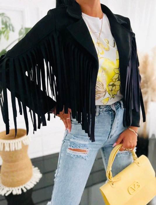 Tassel Suede Look Jacket
