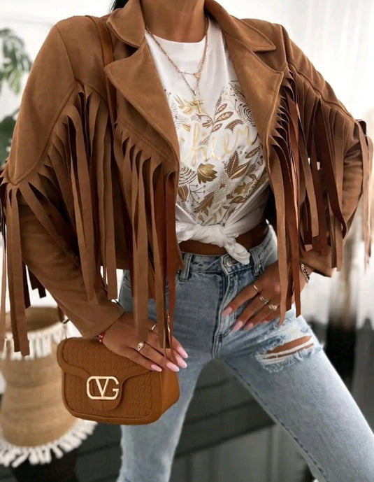 Tassel Suede Look Jacket