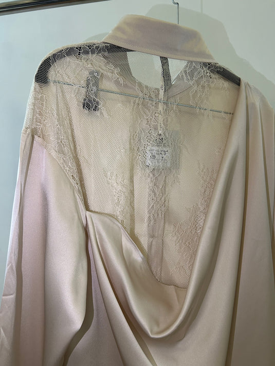 Elegant Silk & Lace Shirt