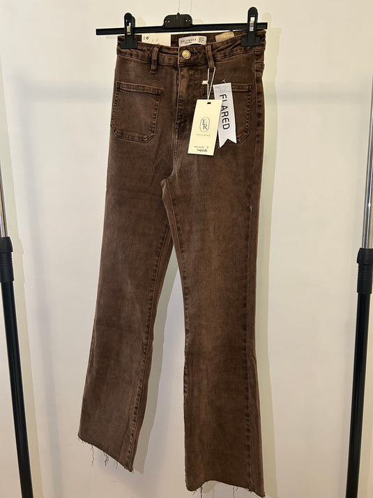 Brown Kick Flare Jean
