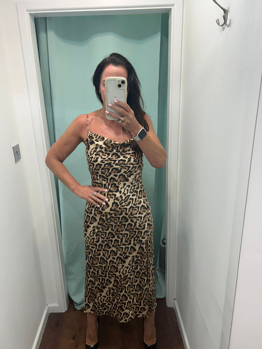 Animal Print Slip Dress