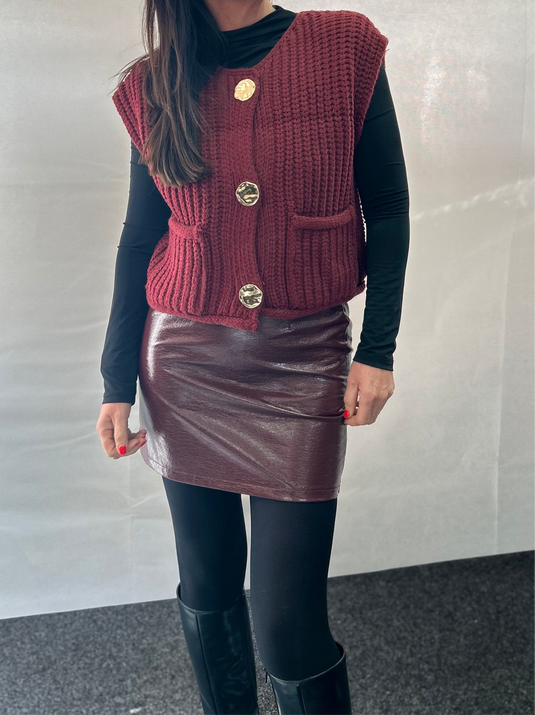 Burgundy knitted Vest