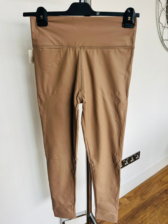 Leather look camel/beige legging