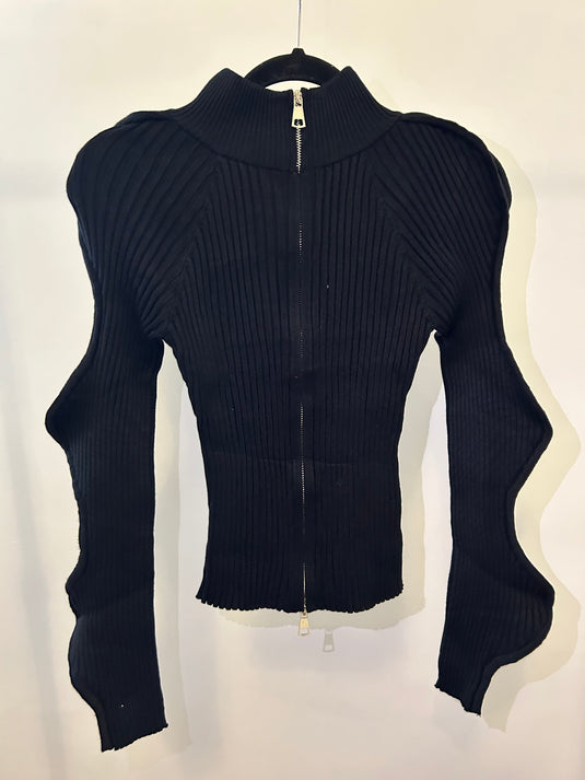 Zip Up Structured Cardigan