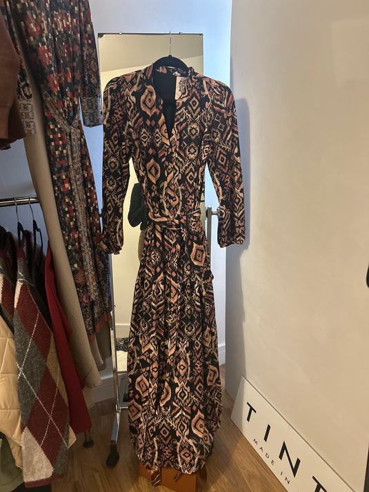 K Design Dress in pink/black/beige