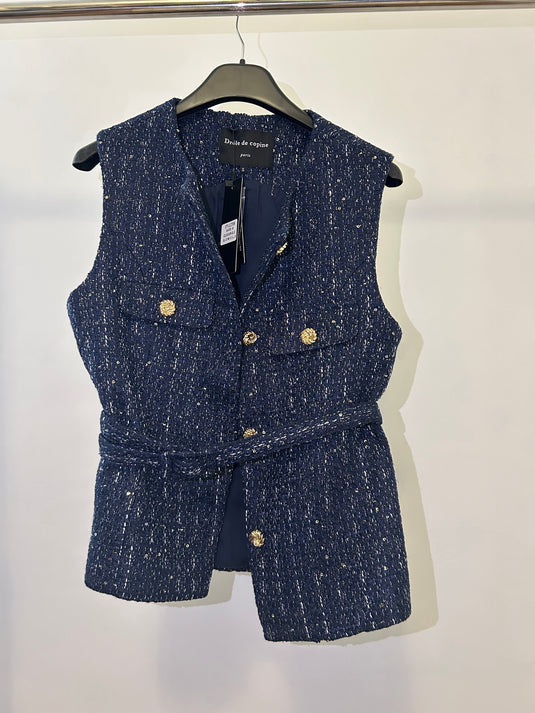 Navy Blue Tweed waistcoat