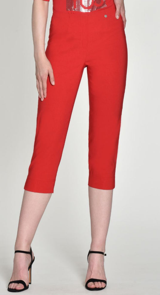 Robell Marie Cropped Red Trouser (333)